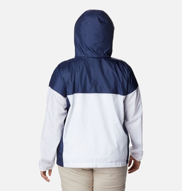 Columbia Flash Challenger Novelty Windbreaker Jakke Dame Hvite Marineblå | Plus Size 27981G